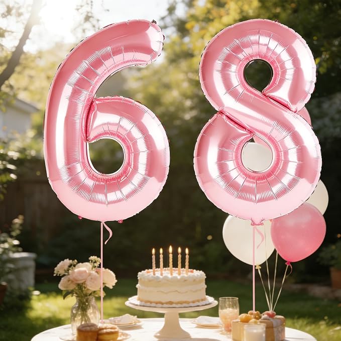 40 Inch Number 68 Balloons for 68th Birthday Party Decorations, 0-100 Jewelry - Image 3