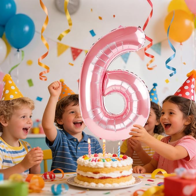 40 Inch Number 6 Balloons for 6th Birthday Party Decorations, 0-100 Jewelry - Image 2