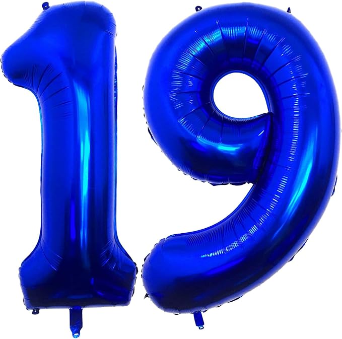 40 Inch Navy Blue 19 Balloons Giant 19 Balloons Navy Blue 19 Birthday Balloons by LHOAVWE