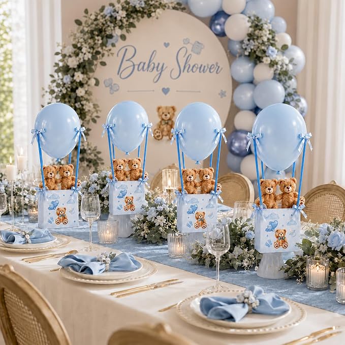 Cinrobiye 12 Sets Teddy Bear Baby Shower Centerpieces - Image 6