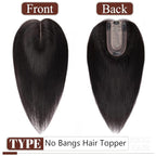 SEGO Human Hair Topper for Women, No Bangs Hair Topper with Anti-Slip Clips (12 Inch#1B Natural black)