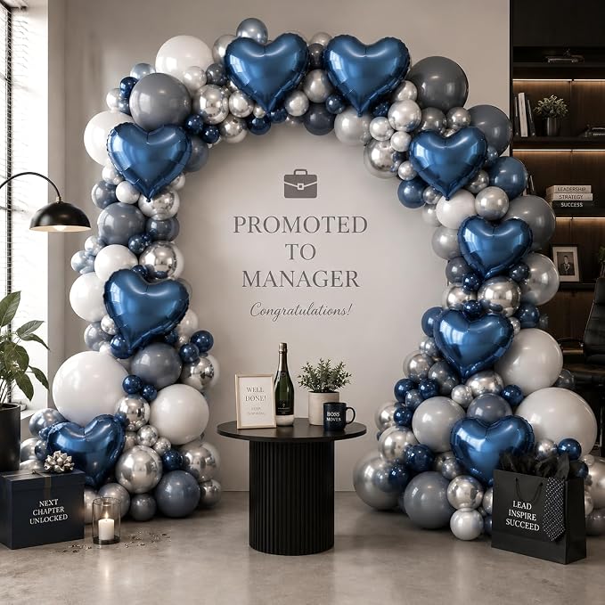 TONIFUL 15 Pack 18 Inch Dusty Blue Heart Foil Balloons – Matte Blue Mylar Heart - Image 5