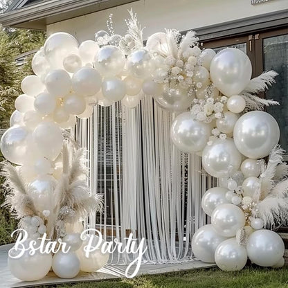 Double Stuffed Pearl White Balloon Garland Arch Kit | 18/12/10/5inch Different - Image 4