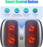 SLOTHMORE Shiatsu Foot & Calf Massager with Compression & Heating, Deep Tissue Kneading Improves Circulation, Helps Plantar Fasciitis, for Foot, Calf, Arms, Fit Up to Size 14