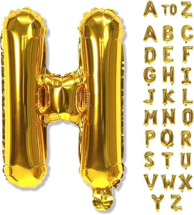 Giant H Alphabet Balloon Letters, 40 Inch Helium Mylar Foil Name Word Balloons by Lingqiang
