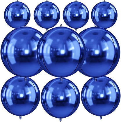 10Pcs Navy Blue Round Foil Balloons, Metallic Navy Blue Foil Baloon by FunHot