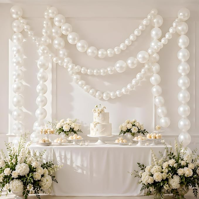 Pearl White Linking Balloons - Image 5