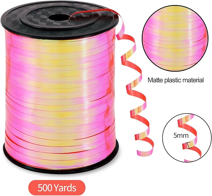 TONIFUL 500 Yards Iridescent Red Curling Ribbon Balloon String | Iridescent - Image 2