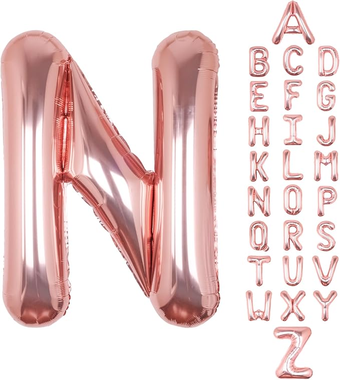 Letter Balloons Rose Gold 40 Inch N Large Big Foil Mylar Balloon | by Unknown