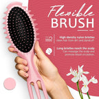 Curly Hair Brush Set,Curl Defining Brush for Curly Hair,Trident Handle Design,Detangling & Shaping & Defining Curls for Women and Girls,Wet or Dry Hair(Pink)