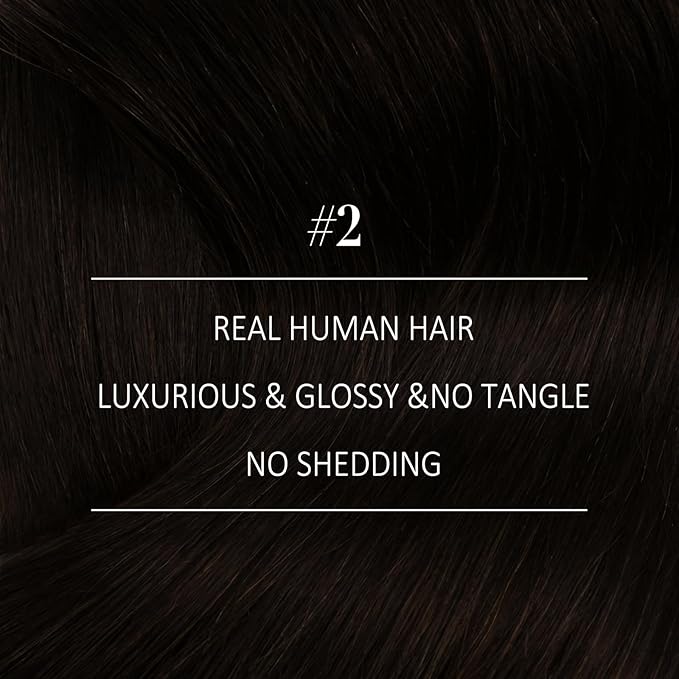 YoungSee Human Hair Sew in Extensions Darkest Brown Weft Extensions Long Straight Hair Sew in Bundles Human Hair Dark Brown 22Inch 100G