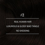 YoungSee 24 inch Weft Hair Extensions Human Hair Dark Brown Sew in Hair Extensions Natural Hair Weft Extensions Darkest Brown for Long Hair 100G