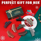 TOCESS Hair Claw Clips for Women – Large Clips for Thin Thick Hair Big Neutral Claw for Curly Hair Matte Nonslip Strong Hold 4.33 Inch Jumbo Claws Jaw Set (8 Pcs)