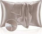 BEDELITE Satin Pillowcase with Zipper, Rose Taupe King Size Pillow Cases Set of 2, Super Soft and Cooling Similar to Silk Pillow Cases, Gift for Women Men(20x36 Inches)