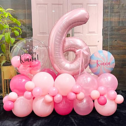 Light Pink 4 Balloon, 40 Inch Large Pastel Pink Foil Helium Number Balloons 0-9 - Image 5