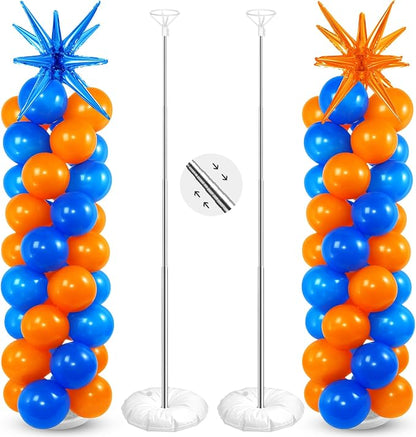2 Set Blue Orange Toy Inspired Cartoon Balloon Column Stand Kit by Sosation