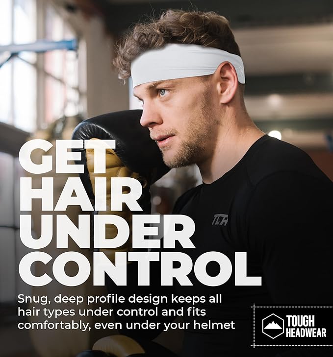 Tough Headwear Tough Outfitters Headband for Men - Mens Headbands - Working Out Sports Performance Head Bands - Athletic Cycling Running Sweat Band, Football Headbands - Sweat Bands Men/Women
