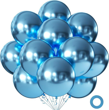 Metallic Blue Balloons 18 Inch 24 Pack Matte Helium Latex Round Balloons by KALOR