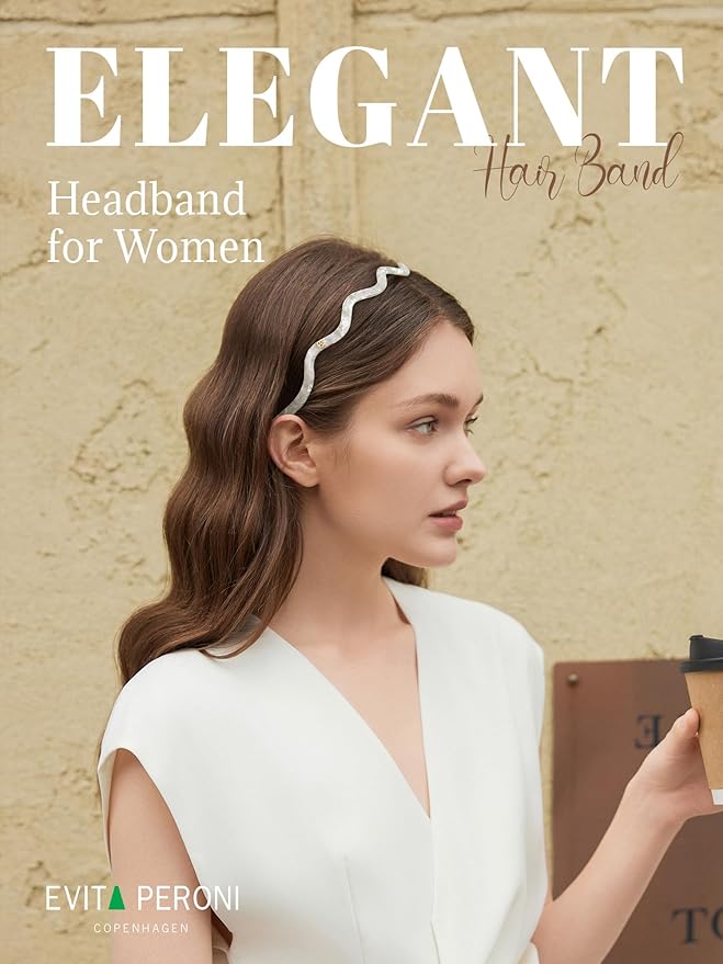 EVITA PERONI Wavy Glasses Headband Hair Band Designed for Eyewear, Comfortable Headbands for Women Fashion Thin Headbands Non Slip No Pressure, No Headache