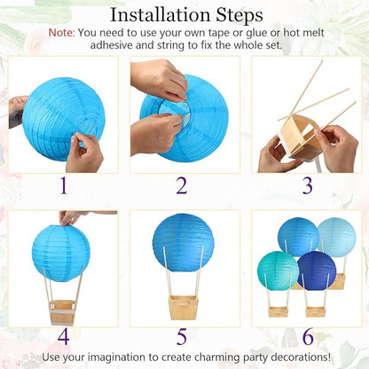 24 Set Hot Air Balloon Table Centerpieces Baby Shower Party Decoration Paper - Image 3
