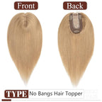 SEGO Real Human Hair Topper for Women, No Bangs Hair Topper with Anti-Slip Clips (12 Inch#27 Dark Blonde)
