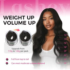 Lashey Seamless Clip in Hair Extensions Human Hair 120g 7pcs Body Wave Remy Human Clip in Hair Extensions with Full End 18 Inch Natural Black Thick