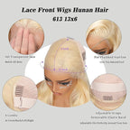 613 Hd Lace Front Wigs Human Hair 34 Inch 13X6 Glueless Full Frontal 220% Density Body Wave Blonde Wig Human Hair 100% Triple Lifespan 3X No Tangle No Shedding No Synthetic