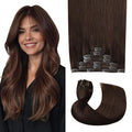 Pro2.0 Clip in Hair Extensions Real Human Hair 22inch 7pcs #4 Chocolate Brown Remy Real Hair Extensions Clip in Human Hair 120g Thick Double Weft for Women（#4-22inch）