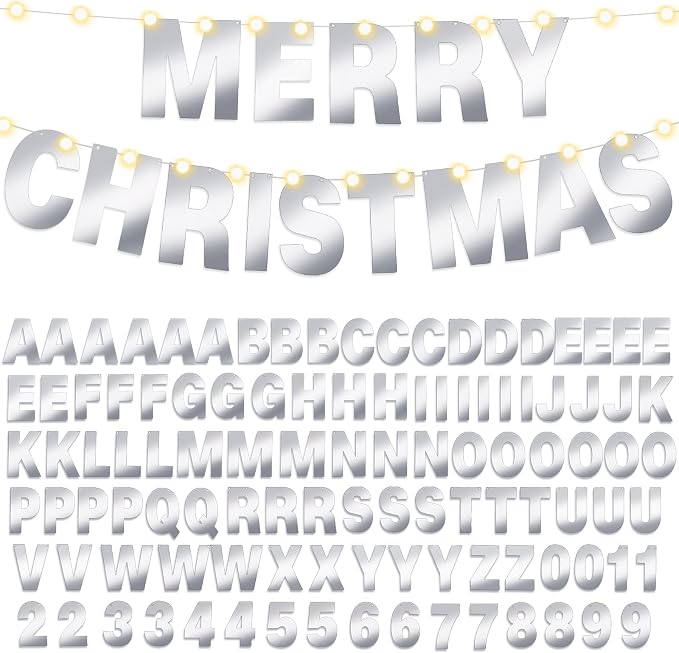 TaoBary 112 Pcs DIY Letter Kit Glitter Customizable Banner Letters Include 107 - Image 8