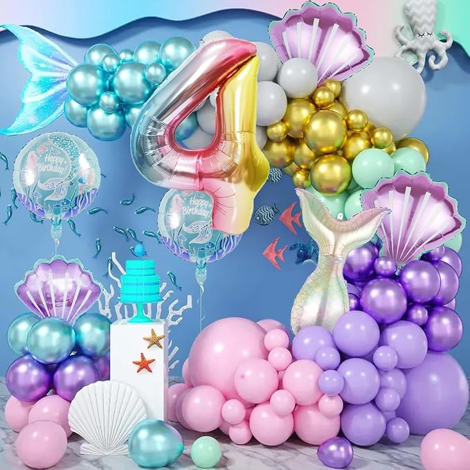 Mermaid Birthday Decorations Mermaid Balloons - Image 6