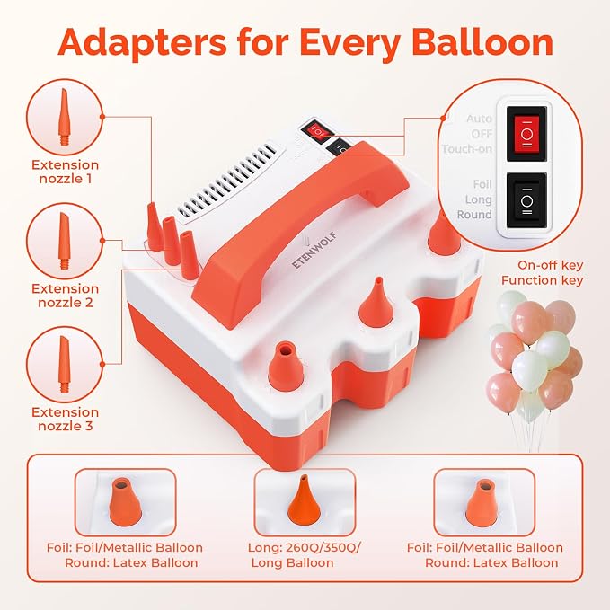 ETENWOLF Electric Balloon Pump for All Balloons | Balloon Inflator for Birthday - Image 6