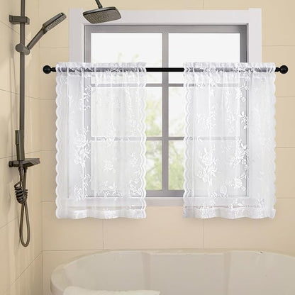 SEEKRIGHT White Kitchen Cafe Curtains - Image 3