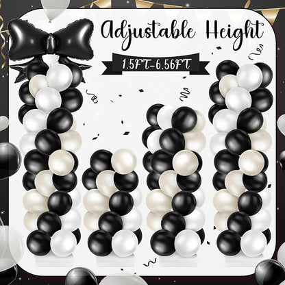 Kasyat 2 Sets Black Bow Balloon Column Stand Kit - Image 4