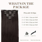GOO GOO Clip in Hair Extensions Real Human Hair, Remy Human Hair Extensions Clip ins for Women, Natural Human Hair, 22inch 170g 7Pcs, #2A Light Brown