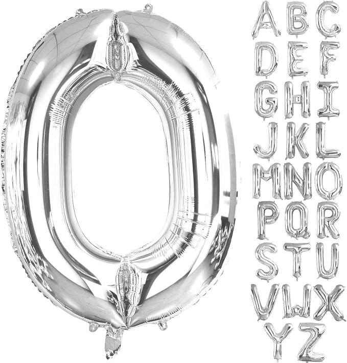 Lovoir 40 Inch Large Silver Letter O Balloons Big Size Jumbo Mylar Foil Helium by Lovoir