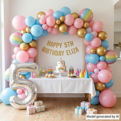 Silver Number 5 Balloon 40 Inch, Sleek Metallic Foil - Image 6