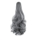 Claw Clip Ponytail Extension 18" Clip in Wavy Ponytail Hair Extensions Long Pony Tails for Women Extensions Granny Gray Wave Hairpiece