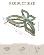 ACECHA 2 Pack Gold Metal Bow Hair Claw Clips for Women, Large Non-slip Butterfly Hairclips for Thin Thick Hair Claws Strong Hold Styling (Green)
