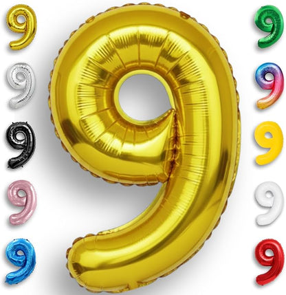 Gold Number Balloon 9 Mylar Foil Balloons 16 inch by Unknown