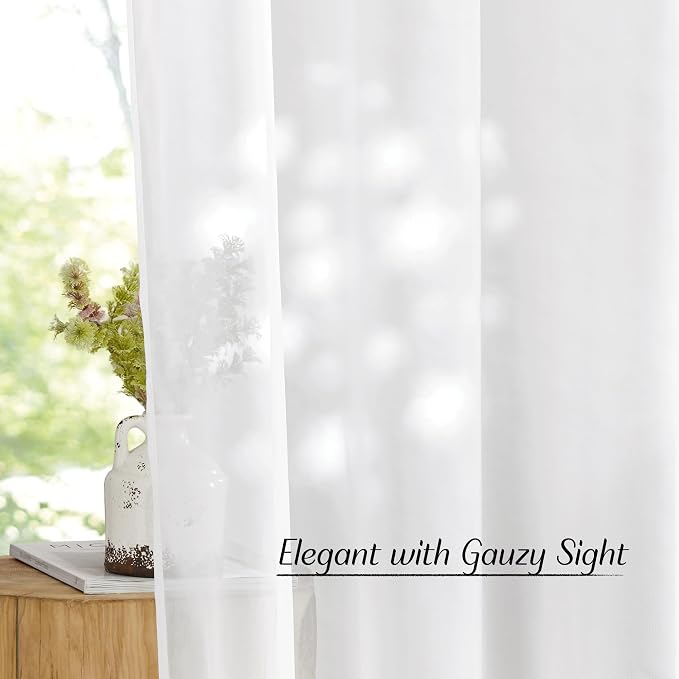 NICETOWN Airy Sheer Window Curtains 54 inch Length - Image 5