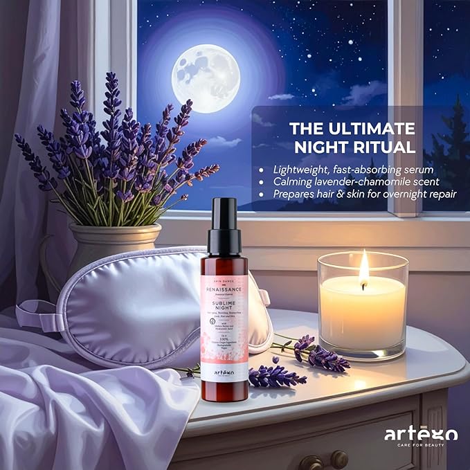 Artègo Rain Dance Renaissance Sublime Night (3.4 oz) – Overnight Anti-Aging Serum for Scalp, Hair & Skin