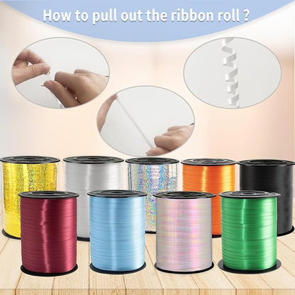 500 Yard Light Blue Ribbon, 1/5" Curling - Image 5