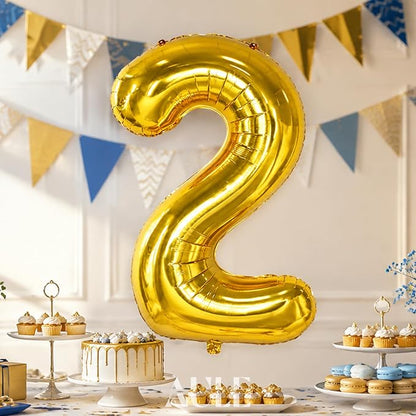 AULE 40 Inch Gold 2 Balloon Number Foil 0-9 Birthday Big Numbers | Birthday - Image 3