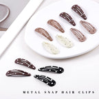20 PCS Metal Snap Hair Clips Water Drop No Slip Barrettes for Women Bright Small Hair Clips For Thick And Thin Fine Hair,Beige Multiple Brown,1.97 x 0.5 In.