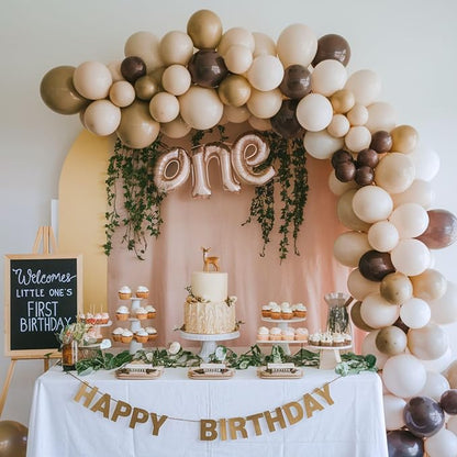 Brown Balloons, 12 Inch Neutral Balloons, Retro Coffee Brown Apricot Sand White - Image 6