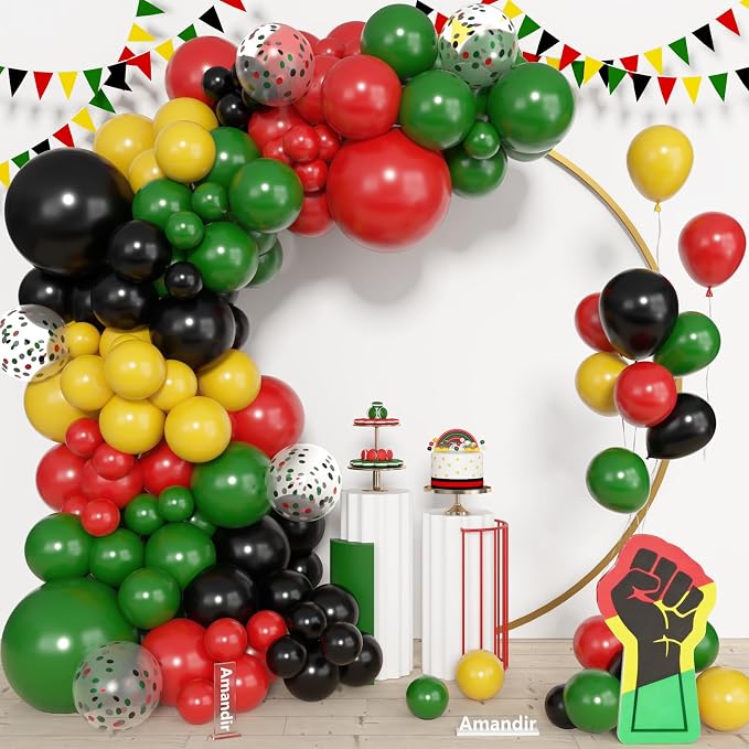 Amandir 153 Pcs Black History Month Decorations Balloon Arch Garland Kit - Image 2