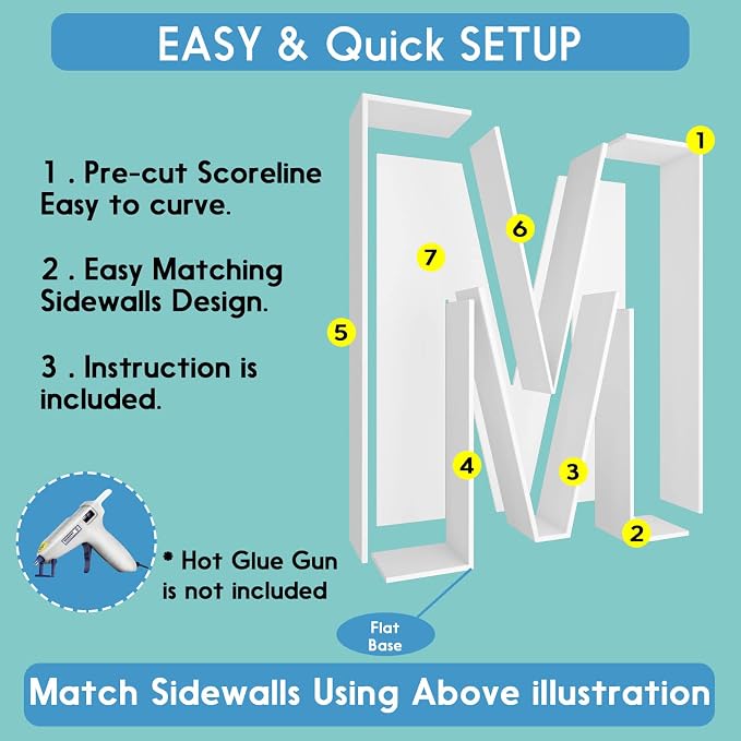 2FT Letter M Mosaic Balloon Frame Letter DIY Fillable Letters Kit - Image 3