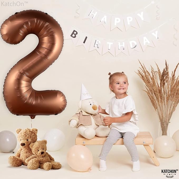 KatchOn Black Number 2 Balloon 40 Inch 2nd Birthday Decorations - Image 5