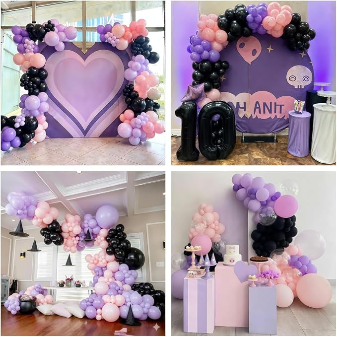 Pink Purple Black Balloons - Image 9
