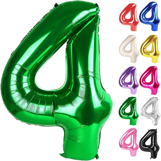 Green Number 4 Balloon 40 Inch by IWERP
